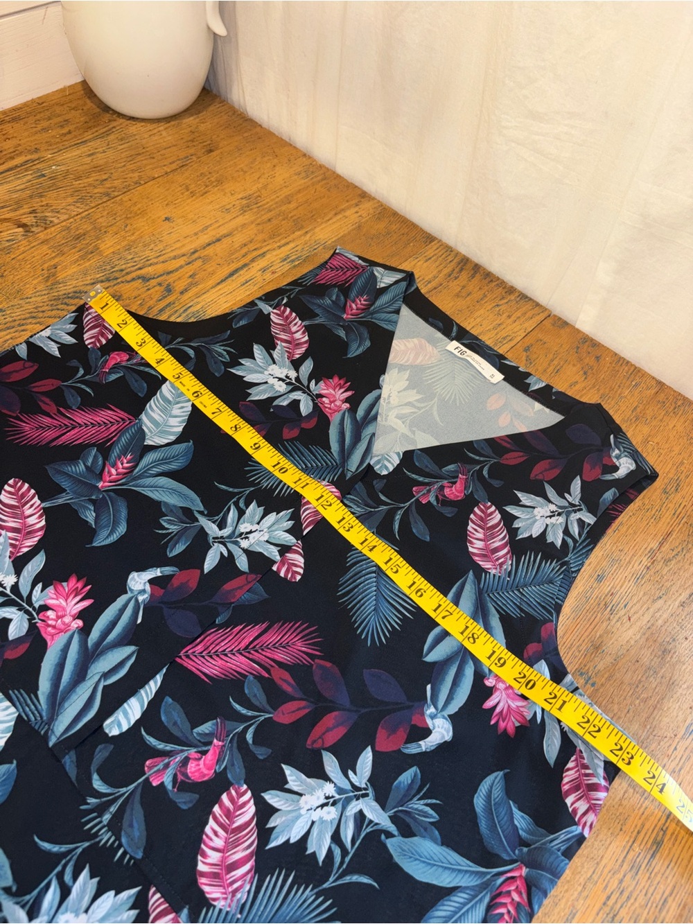FIG Black Tropical Print Sleeveless Dress Size XL - Picture 7 of 10